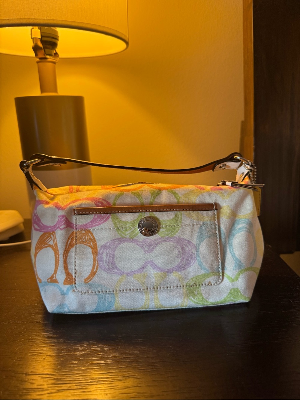 Coach RARE VINTAGE Rainbow Multicolor Canvas Small Purse